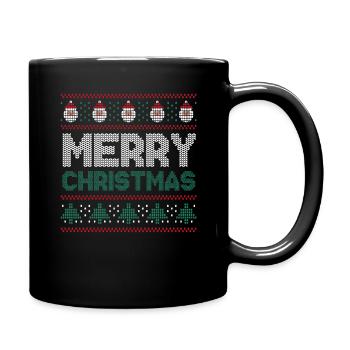 Santa Merry Dezember Feiertag Hässliche Weihnachten - Tasse einfarbig - Schwarz - Rechts