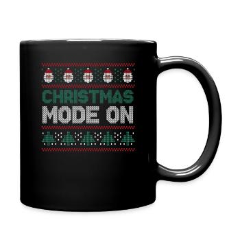Santa Happy December Modus an hässlichen Weihnachten - Tasse einfarbig - Schwarz - Rechts