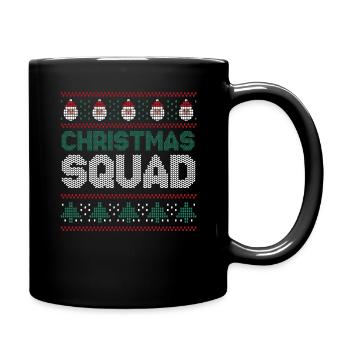 Santa Happy December Squad Hässliche Weihnachten - Tasse einfarbig - Schwarz - Rechts
