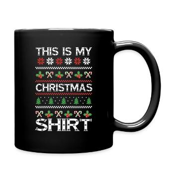 Schnee hässlich Dezember Urlaub hässlich Das mein Weihnachten - Tasse einfarbig - Schwarz - Rechts