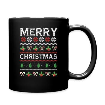 Schnee Hässlich Frohe Dezember Feiertage Hässliche Weihnachten - Tasse einfarbig - Schwarz - Rechts