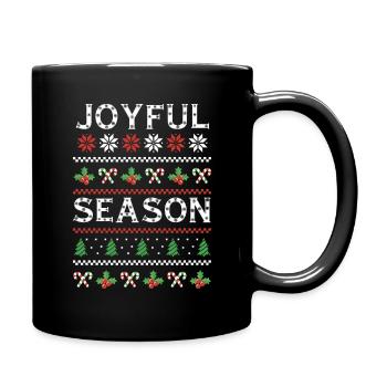Schnee Hässlich Dezember Fröhliche Jahreszeit Hässliche Weihnachten - Tasse einfarbig - Schwarz - Rechts