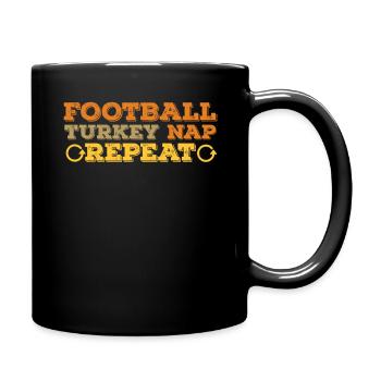 Rugby Turquie Nap Répéter Fan de football Thanksgiving - Mug uni - noir - Droite