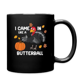 Drôle de citrouille et de dinde Thanksgiving - Mug uni - noir - Droite