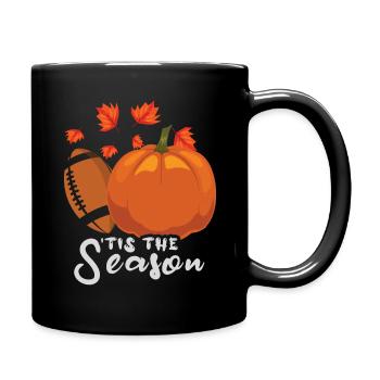 Thanksgiving Love Autumn Pumpkin Fall Football - Full Colour Mug - black - Right