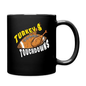 Thanksgiving Roasted Turkey Touchdown Football - Full Colour Mug - black - Right