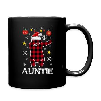 Plaid Bear Dabbing für Tante Dezember Weihnachten - Tasse einfarbig - Schwarz - Rechts