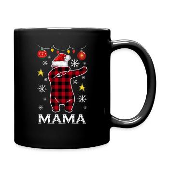 Plaid Bear Dabbing für Mama Dezember Weihnachten - Tasse einfarbig - Schwarz - Rechts