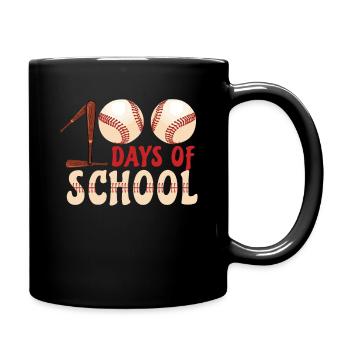Baseball Ball Schüler 100. Tag 100 Tage Schule - Tasse einfarbig - Schwarz - Rechts