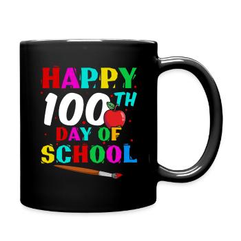Étudiant heureux 100e jour Apple 100 jours d’école - Mug uni - noir - Droite