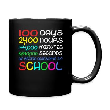 100e jour minutes impressionnant 100 jours d’école - Mug uni - noir - Droite