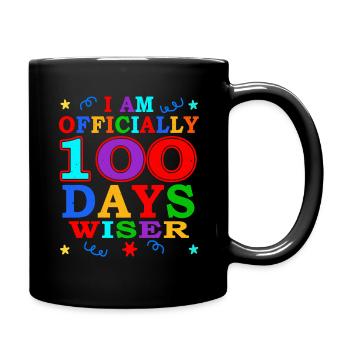 100th Day Wiser 100 Days Of School - Full Colour Mug - black - Right