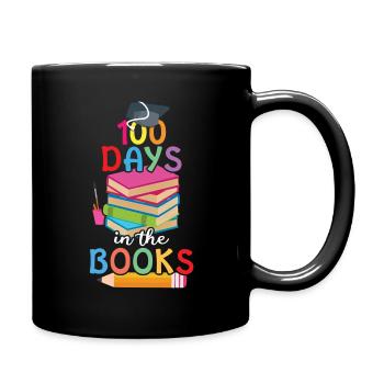 Schüler 100. Tag in Büchern 100 Tage Schule - Tasse einfarbig - Schwarz - Rechts