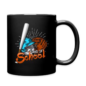 Ball Baseball Schüler 100. Tag 100 Tage Schule - Tasse einfarbig - Schwarz - Rechts