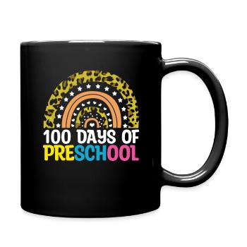 Student 100th Day Preschool 100 Days Of School - Full Colour Mug - black - Right