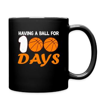 Basketball 100e jour de sport 100 jours d’école - Mug uni - noir - Droite
