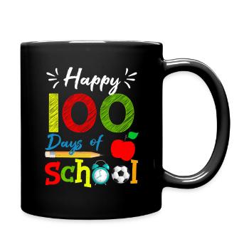 Un étudiant Apple heureux 100e jour 100 jours d’école - Mug uni - noir - Droite