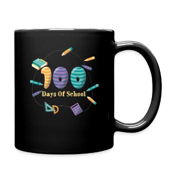 Lustiger Student 100. Tag 100 Tage Schule - Tasse einfarbig - Schwarz - Rechts