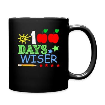 Pencil 100th Day Wiser 100 Days Of School - Full Colour Mug - black - Right