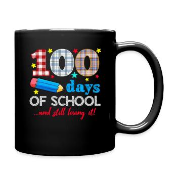 Plaid 100e jour toujours aimant 100 jours d’école - Mug uni - noir - Droite