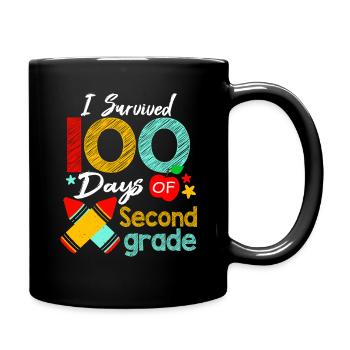 Farben überlebten 2. Klasse 100 Tage Schule - Tasse einfarbig - Schwarz - Rechts