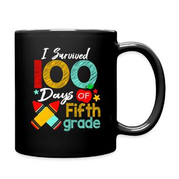 Colors überlebte die 5. Klasse 100 Schultage - Tasse einfarbig - Schwarz - Rechts