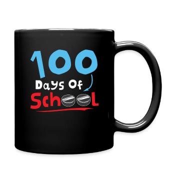 Hockey Happy 100th Day 100 Days Of School - Full Colour Mug - black - Right