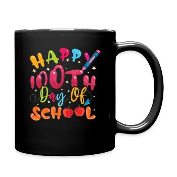 Happy 100th Day Colorful 100 Days Of School - Full Colour Mug - black - Right