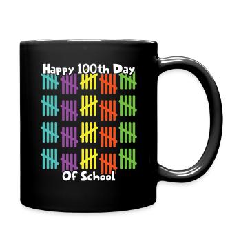 100th Day School Happy 100 Days Of School - Full Colour Mug - black - Right