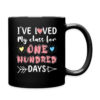 100. Tag Lehrer Liebe Glückliche 100 Tage Schule - Tasse einfarbig - Schwarz - Rechts