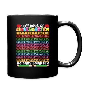100th Days Of Kindergarten 100 Days Of School - Full Colour Mug - black - Right