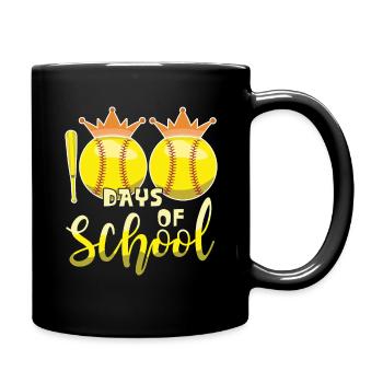 100e jour de baseball softball 100 jours d’école - Mug uni - noir - Droite