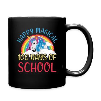 Licorne 100e jour heureux magique 100 jour d’école - Mug uni - noir - Droite