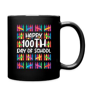 100e jour couleurs colorées heureux 100 jours d’école - Mug uni - noir - Droite