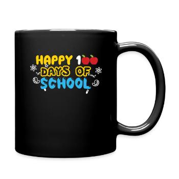 100th Day Funny Apple Happy 100 Days Of School - Full Colour Mug - black - Right