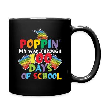 Kind 100th Day Pop Fidget Happy 100 Tage Schule - Tasse einfarbig - Schwarz - Rechts