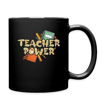 Teacher Power 100th Day Happy 100 Days Of School - Full Colour Mug - black - Right