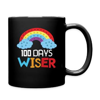 Rainbow Pop 100th Day Wiser Days Of School - Full Colour Mug - black - Right