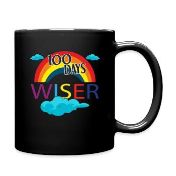 Rainbow Student 100th Day Wiser Days Of School - Full Colour Mug - black - Right