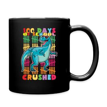 100 jours de dinosaure écrasé 100e jour d’école - Mug uni - noir - Droite