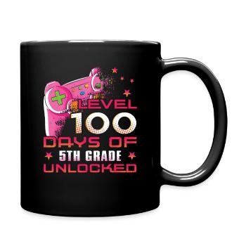 100th Day Gamer 5th Grade Happy 100 Days Of School - Full Colour Mug - black - Right