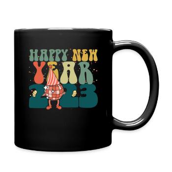 Bonne année 2023 Hello 2023 Groovy New Year - Mug uni - noir - Droite