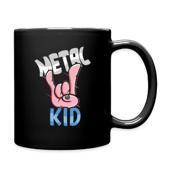 Rock Sign Rock Hand Metal Kid Music Lover Rocker - Full Colour Mug - black - Right