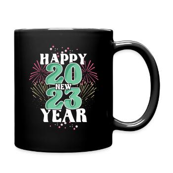 Happy New Year Celebrate 2023 Hello 2023 New Year - Full Colour Mug - black - Right