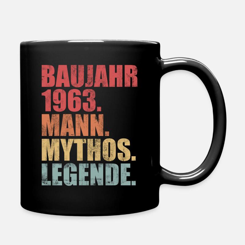 60 Jahre Geburtstag Baujahr 1963 Vintage Geschenk - Tasse einfarbig - Schwarz