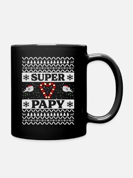 Super Papy Pull Moche De Noël Papy - Mug uni - noir