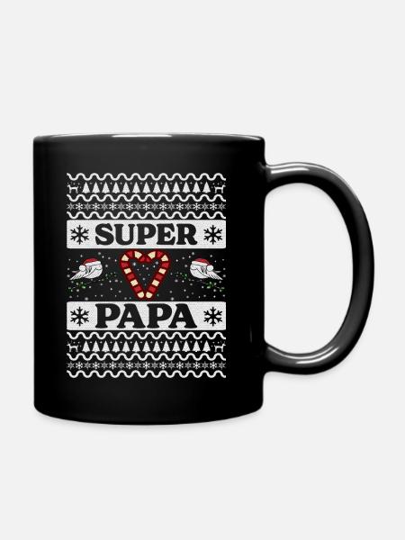 Super Papa Pull Moche De Noël Papa - Mug uni - noir