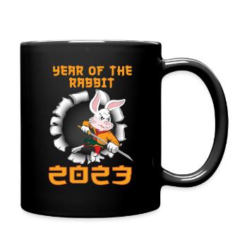 Chinese New Year Rabbit Fight 2023 Happy New Year - Tasse einfarbig - Schwarz - Rechts