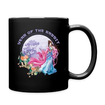 Majestic Rabbit 2023 Year Happy Chinese New Year - Tasse einfarbig - Schwarz - Rechts