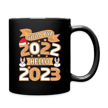 Rabbit Bye 2022 Hello 2023 Happy Chinese New Year - Tasse einfarbig - Schwarz - Rechts